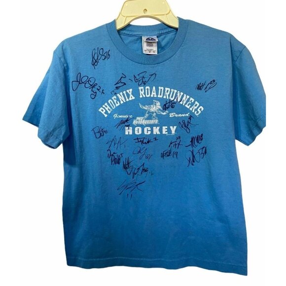 #3561 PHOENIX ROADRUNNERS BOYS SIGNED TSHIRT SIZE L - Picture 1 of 7